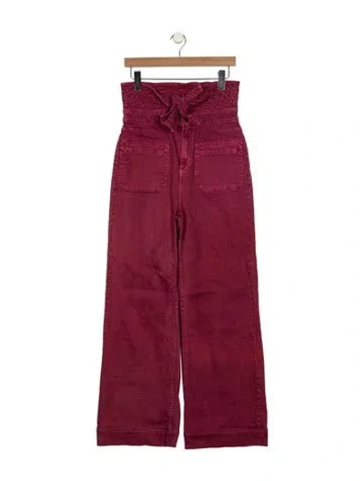 Pre-owned Ulla Johnson High-rise Wide Leg Jeans In Red