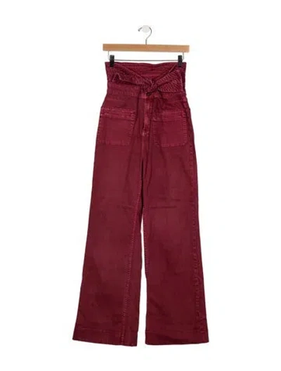 Pre-owned Ulla Johnson High-rise Wide Leg Jeans In Red