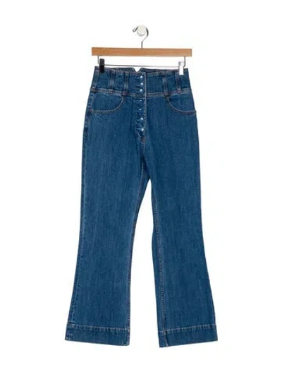 Pre-owned Ulla Johnson High-rise Wide Leg Jeans W/ Tags In Blue
