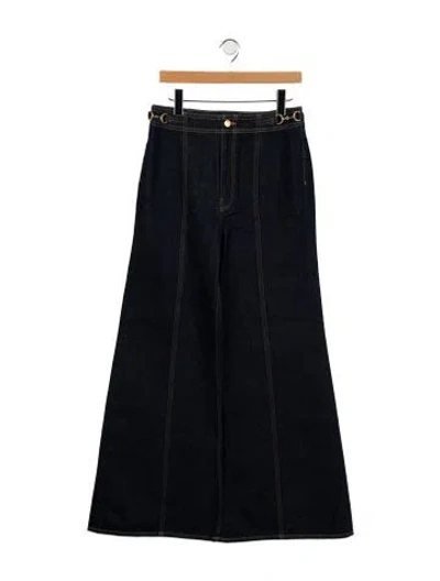 Pre-owned Ulla Johnson High-rise Wide Leg Jeans W/ Tags In Blue