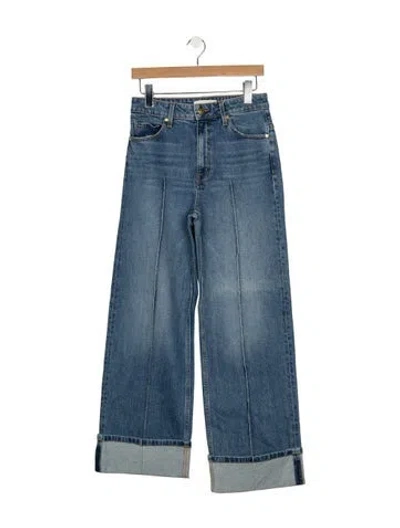 Pre-owned Ulla Johnson High-rise Wide Leg Jeans W/ Tags In Blue