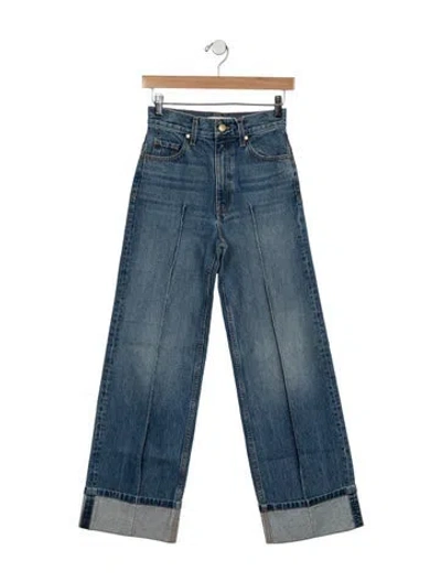 Pre-owned Ulla Johnson High-rise Wide Leg Jeans W/ Tags In Blue