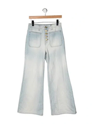 Pre-owned Ulla Johnson High-rise Wide Leg Jeans W/ Tags In Green