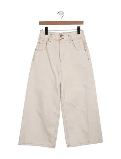 Pre-owned Ulla Johnson High-rise Wide Leg Jeans In White