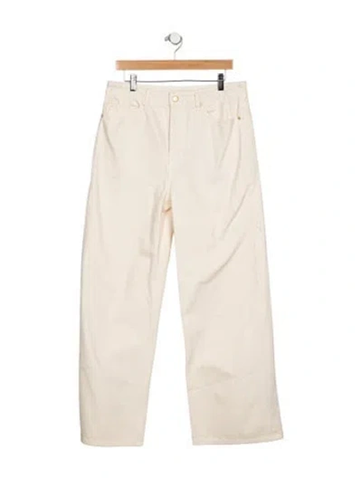 Pre-owned Ulla Johnson High-rise Wide Leg Jeans In White