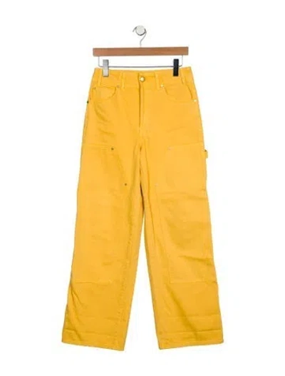 Pre-owned Ulla Johnson High-rise Wide Leg Jeans In Yellow