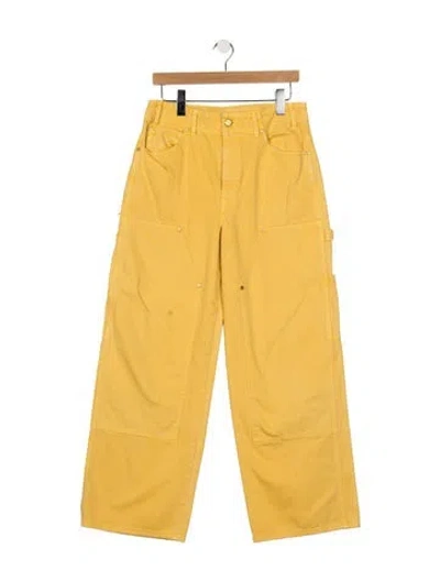 Pre-owned Ulla Johnson High-rise Wide Leg Jeans In Yellow