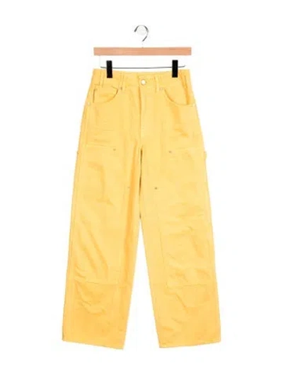 Pre-owned Ulla Johnson High-rise Wide Leg Jeans In Yellow