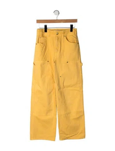 Pre-owned Ulla Johnson High-rise Wide Leg Jeans In Yellow