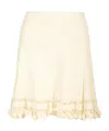 Ulla Johnson Hollowed-out Lotus Leaf Half-length Skirt In White