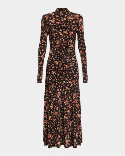 Ulla Johnson Ida Long Sleeve Jersey Midi Dress In Multi