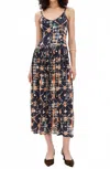 Ulla Johnson Idalia Fitted Midi Dress In Phoenix In Blue