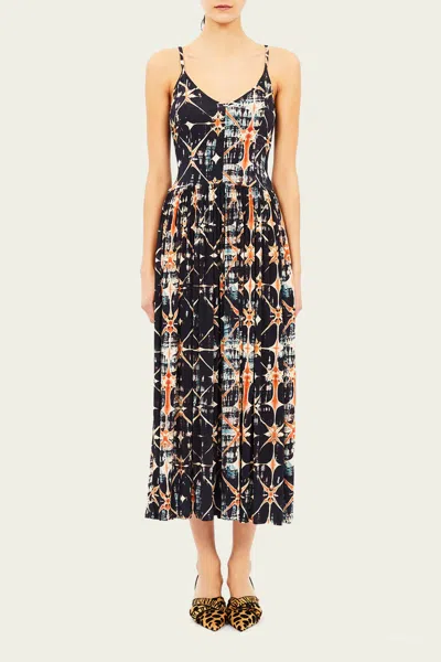 ULLA JOHNSON IDALIA FITTED MIDI DRESS IN RIVERSLATE