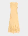 Ulla Johnson Idra Embroidered Silk Crepe De Chine Maxi Dress In Neutral