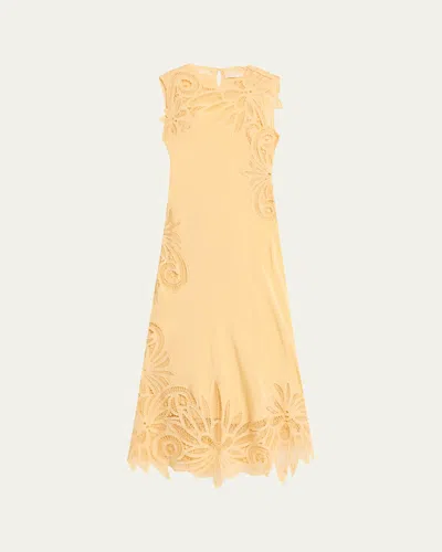 ULLA JOHNSON IDRA EMBROIDERED SILK DRESS
