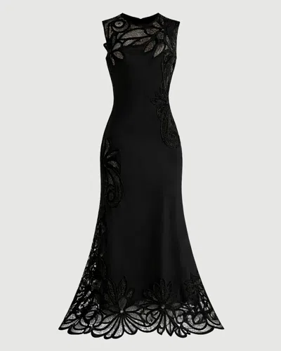 Ulla Johnson Idra Lace Applique Dress In Black