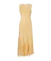Ulla Johnson Idra Embroidered Silk Crepe De Chine Maxi Dress In Yellow