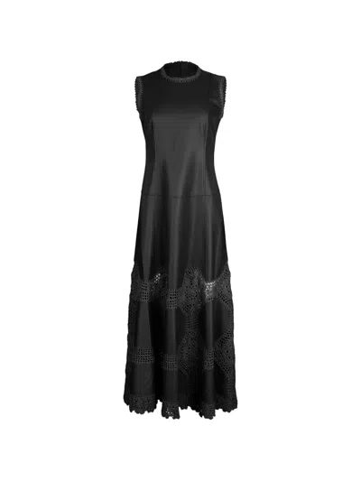 Ulla Johnson Ilana Leather Midi Dress In Black