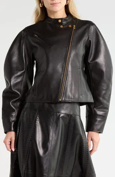 Ulla Johnson Ilaria Leather Jacket In Noir