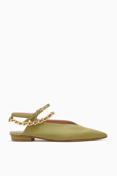 Ulla Johnson Iman Pointed Flat In Olive