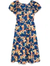 Ulla Johnson Imara Floral Cotton Poplin Midi Dress In Multicolor