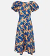 Ulla Johnson Imara Floral Cotton Poplin Midi Dress In Multicoloured
