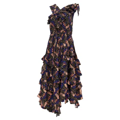 Ulla Johnson Imogen Dress In Multicolor Cotton In Black