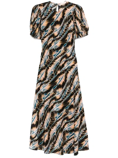 Ulla Johnson Ines Midi Dress In Brown