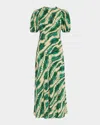 Ulla Johnson Ines Puff Sleeve Silk Maxi Dress In Ines Dress