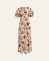 Ulla Johnson Ines Puff Sleeve Midi Dress In Winter Garden
