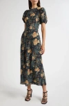 Ulla Johnson Ines Floral-print Silk Crepe De Chine Midi Dress In Multi