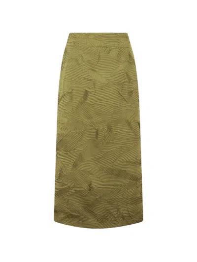 Ulla Johnson Inez Leaf-pattern Maxi Skirt In Green