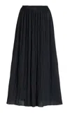 Ulla Johnson Ineze Pleated Midi Skirt In Black
