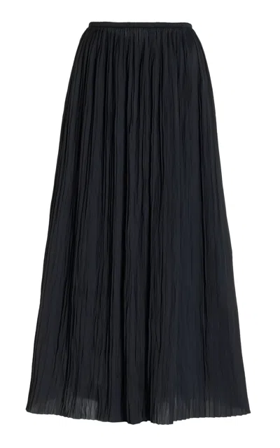 Ulla Johnson Krista Pleated Pull-on Maxi Skirt In Noir