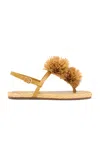 Ulla Johnson Ingrid Pom Pom Leather Espadrilles In Yellow