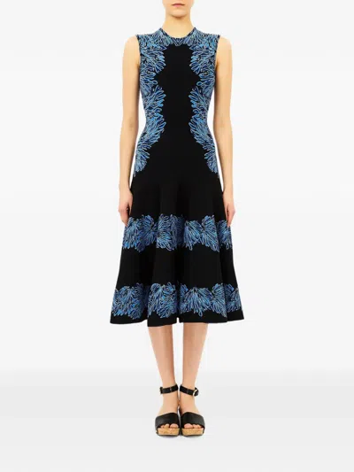 Ulla Johnson Iona Jacquard-knit Midi Dress In Black