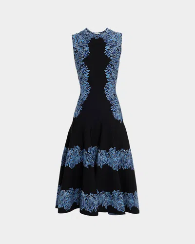 Ulla Johnson Iona Sleeveless Jacquard Knit Midi Dress In Blue