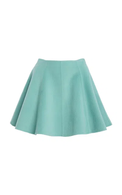 Ulla Johnson Irene Flared Wool-cashmere Mini Skirt In Green