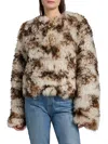 Ulla Johnson Irina Reversible Short Shearling Coat In Pietra In Multi