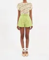 Ulla Johnson Iris Shorts In Lichen In Yellow