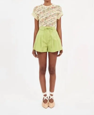 Ulla Johnson Iris Shorts In Lichen In Yellow