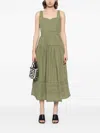 Ulla Johnson Isadora Ruched Lace-inset Sweetheart Maxi Dress In Multi