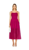 Ulla Johnson Isadore Eyelet A-line Maxi Dress In Fuchsia