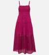 Ulla Johnson Isadore Eyelet A-line Maxi Dress In Red