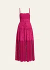 Ulla Johnson Isadore Eyelet A-line Maxi Dress In Ruby
