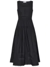 Ulla Johnson Isadora Tiered Lace-trimmed Cotton-poplin Midi Dress In Black