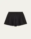 Ulla Johnson Isla Crochet-trim Shorts In Noir