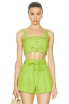Ulla Johnson Isla Sleeveless Crop Top In Lichen In Lichen