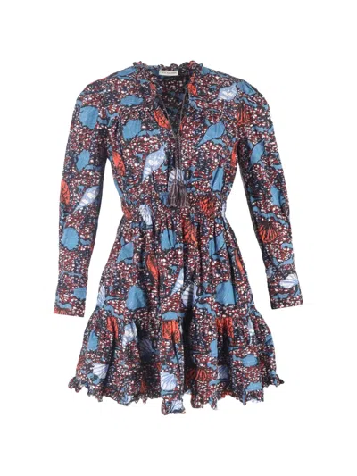 Pre-owned Ulla Johnson Ismaya Printed Mini Dress In Blue