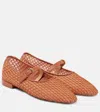 Ulla Johnson Isobel Leather-trimmed Mesh Ballet Flats In Brown